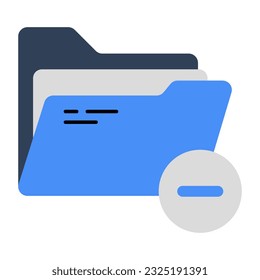 Remove folder icon isolated on white background 