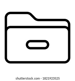 eliminar icono de carpeta con estilo de esquema. Adecuado para el diseño de sitios web, logotipo, aplicación, ui, etc.