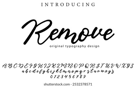Remove Font Stylish brush painted an uppercase vector letters, alphabet, typeface