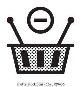 Remove form Shopping Basket. Icon Filled with Dots.
