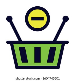 Remove form Shopping Basket. Simple Vector Color Icon.