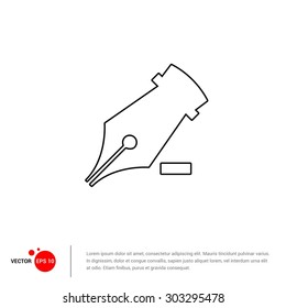 Remove Fountain pen Icon - Vector Illustration