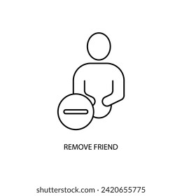 remove friend concept line icon. Simple element illustration. remove friend concept outline symbol design.