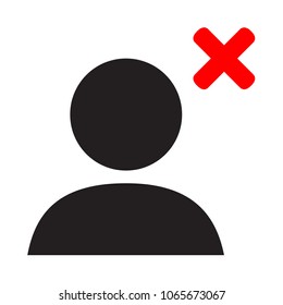 remove from friends vector icon, remove friend sign, delete friend icon
