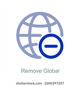 Remove Global and globe icon concept