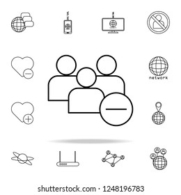 remove group of contacts icon. sosial media network icons universal set for web and mobile