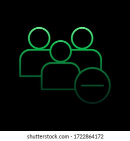 entfernen Sie Gruppe von Kontakten nolan Symbol. Einfache dünne Linie, Umriss-Vektorgrafik von Social Media-Netzwerk-Symbolen für i und ux, Website oder mobile Anwendung