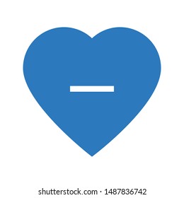remove heart glyph colour vector icon