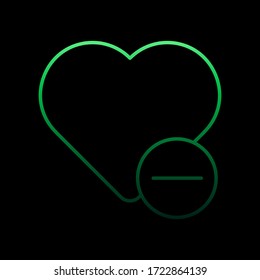 eliminar el icono del nolan del corazón. Línea delgada simple, contorno vectorial de iconos de redes de medios sociales para ui y ux, sitio web o aplicación móvil
