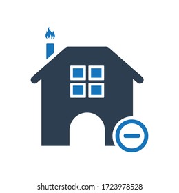 Remove Home icon, vector graphics
