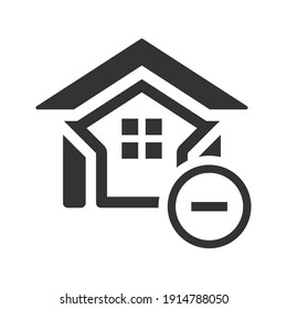 Remove home icon (vector illustration)