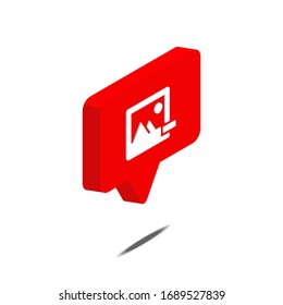 remove image icon isolated on white background. 3d isometric vector. Social media like vector icon. Web Design Graphic. Notification Icon.