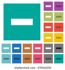 Remove item multi colored flat icons on plain square backgrounds. Included white and darker icon variations for hover or active effects.