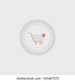 Remove items from shopping cart flat icon illustration isolated vector sign symbol