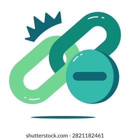 Remove linkage icon, editable vector 
