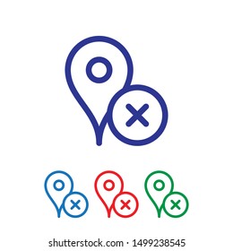 Remove Location transparent icon. Remove Location symbol design from Maps and locations collection. Simple element vector illustration on transparent background.
