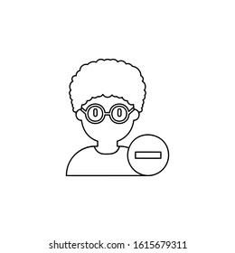 remove, male icon. Simple thin line, outline vector of friendship icons for ui and ux, website or mobile application