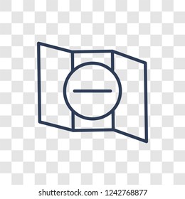 Remove from Map icon. Trendy linear Remove from Map logo concept on transparent background from Maps and Locations collection