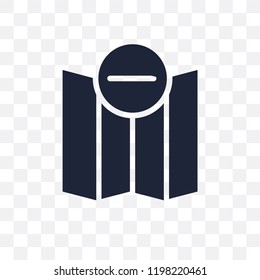 Remove from Map transparent icon. Remove from Map symbol design from Maps and locations collection. Simple element vector illustration on transparent background.