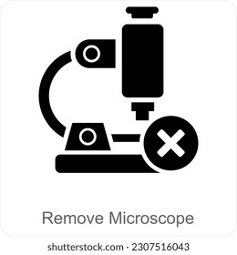 Remove Microscope and microscope icon concept
