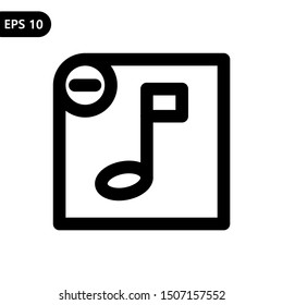 Remove music item icon. Vector illustration logo template. Eps 10