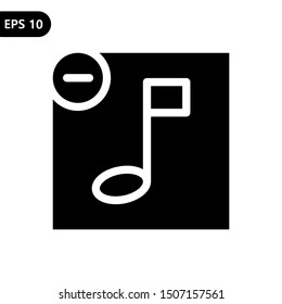 Remove music item icon. Vector illustration logo template. Eps 10