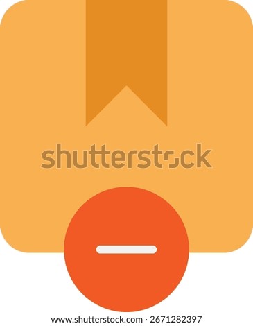 Remove Package Icon: Delivery Box with Minus Sign