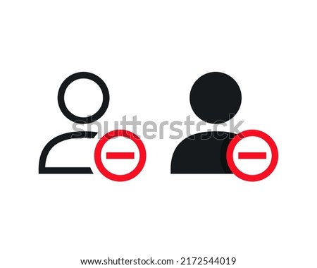 Remove person. Unfriend icon. Vector illustration