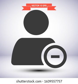 Remove a person vector icon , lorem ipsum Flat design