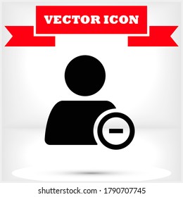 Remove a person vector icon , lorem ipsum Flat design
