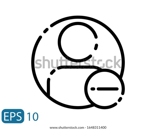 Remove Person Vector Line Style Icon Stock Vector (Royalty Free) 1648311400