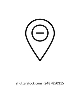 Remove pin mark logo sign vector outline