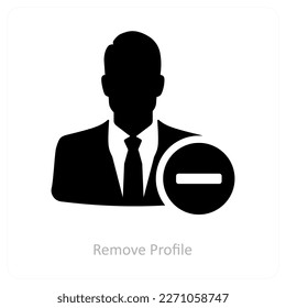 Remove Profile and delete icon concept