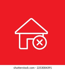 Eliminar el icono de la línea de propiedad. Plantilla de recursos gráficos, ilustración vectorial.