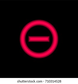 Remove red glowing neon ui ux icon. Glowing sign logo vector