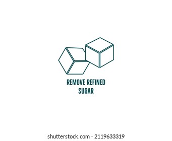 remove refined sugar icon line art vector illustration 