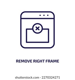 remove right frame icon from user interface collection. Thin linear remove right frame, outlines, remove outline icon isolated on white background. Line vector remove right frame sign, symbol for web 