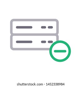 remove server colour line vector icon