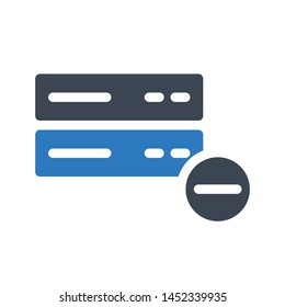 remove server glyph color vector icon