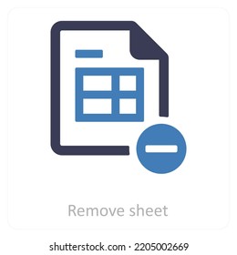 Remove Sheet Excel Icon Concept Stock Vector (Royalty Free) 2205002669 ...