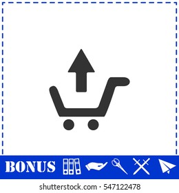 Remove Shopping Cart icon flat. Simple vector symbol and bonus icon
