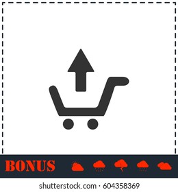 Remove Shopping Cart icon flat. Simple vector symbol and bonus icon