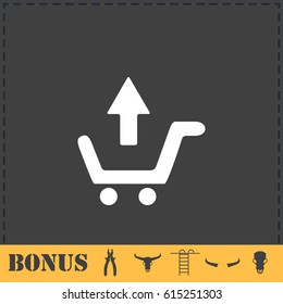 Remove Shopping Cart icon flat. Simple vector symbol and bonus icon