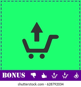 Remove Shopping Cart icon flat. Simple vector symbol and bonus icon