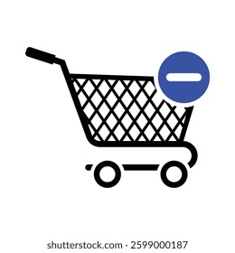 Remove From Shopping Cart Icon Isolated On White Background