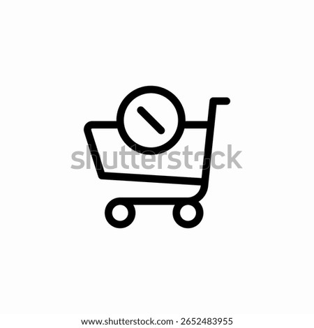 remove shopping cart icon sign vector