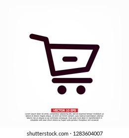 Remove from Shopping Cart  icon. Vector  Eps 10 