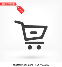 Remove from Shopping Cart icon. Vector Eps 10. Lorem Ipsum Flat Design
