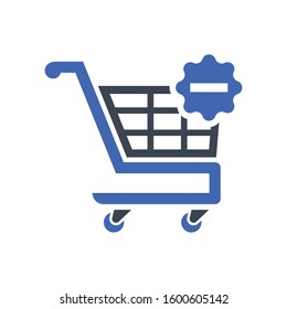Remove from Shopping Cart Icon, vector graphics