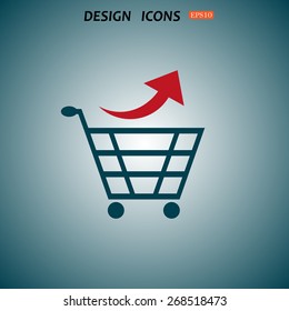 remove from the shopping cart. icon. vector design